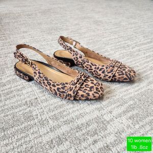 Vionc Lynda Leopard slingback ballet flats animal print size 10
